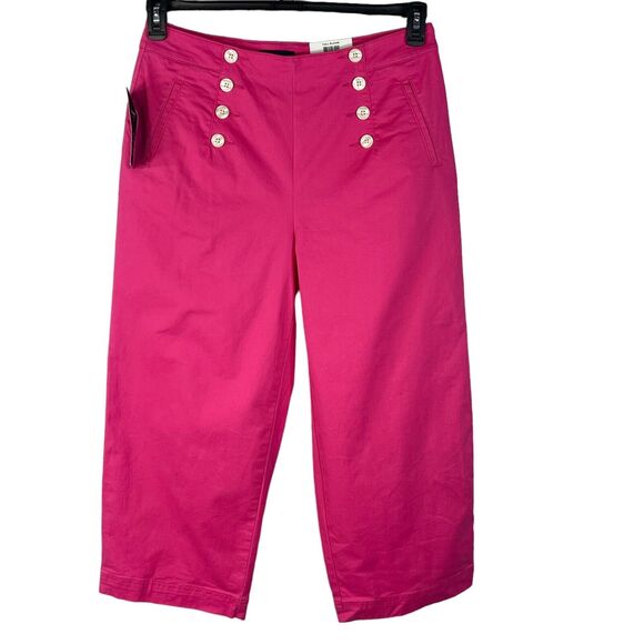 Charter Club SZ 14 Crop Pants Wide Leg Straight Pockets Stretch High-Rise Pink - Picture 1 of 11
